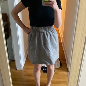 J Crew gray wool high waisted skirt